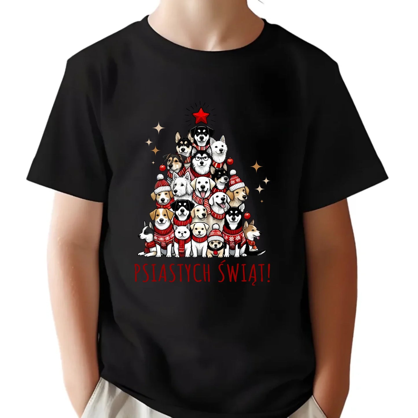 Koszulka dziecięca świąteczna - Psia choinka Psiastych Świąt BN90