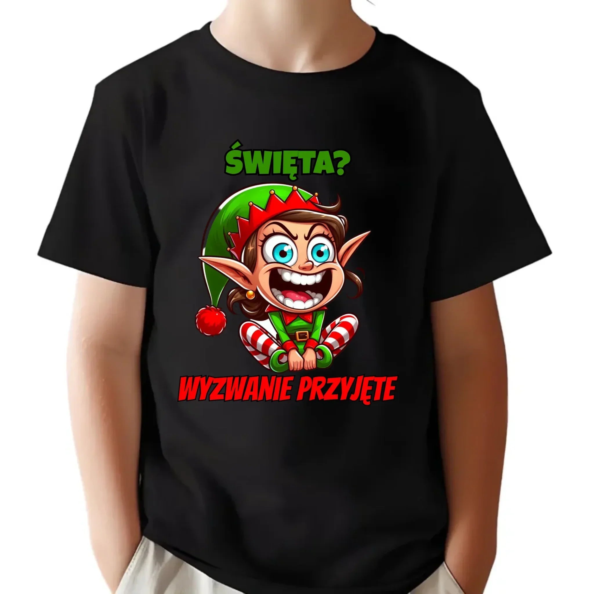 Koszulka dziecięca świąteczna - Skrzat Wyzwanie przyjęte BN100 - StoryCups.pl