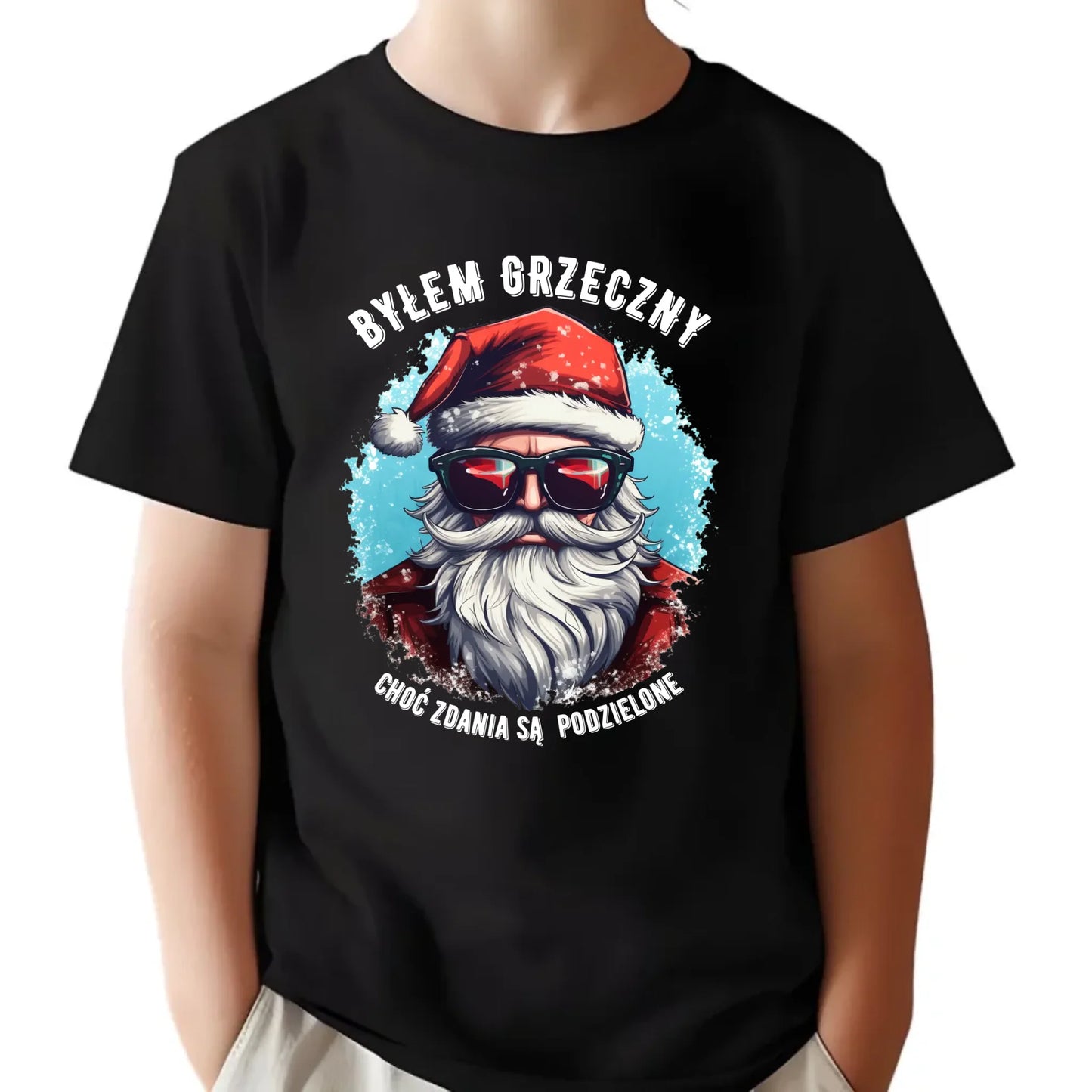 Koszulka dziecięca świąteczna z Mikołajem - Byłem grzeczny, choć zdania są podzielone BN126