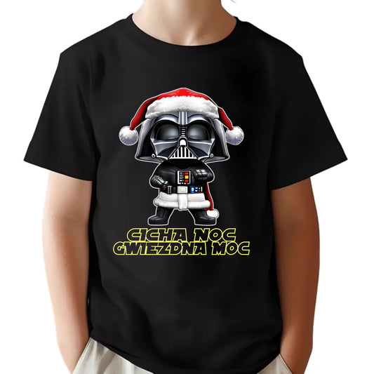 Koszulka dziecięca świąteczna dla fanów Gwiezdnych Wojen - Cicha noc, gwiezdna moc BN132