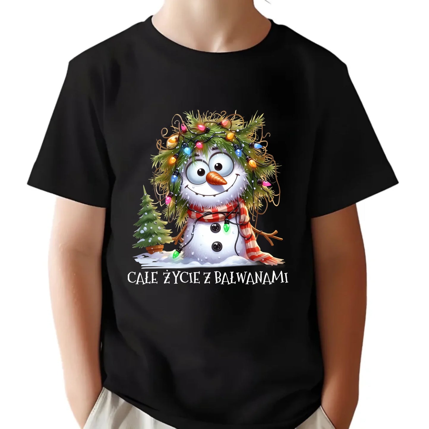 Koszulka dziecięca świąteczna - Całe życie z bałwanami BN125