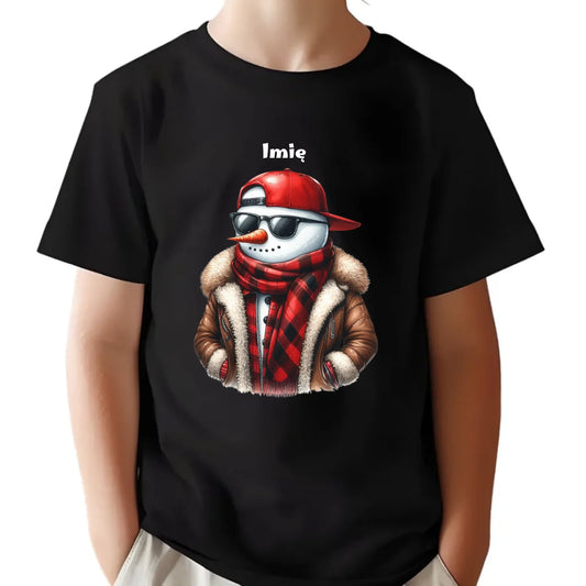 Koszulka dziecięca świąteczna - Stylowy bałwan - personalizowana BN129
