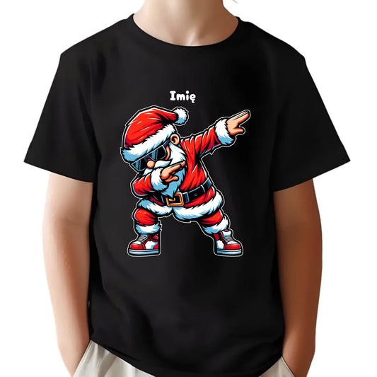 Koszulka dziecięca świąteczna z Mikołajem - na Mikołajki - personalizowana BN136