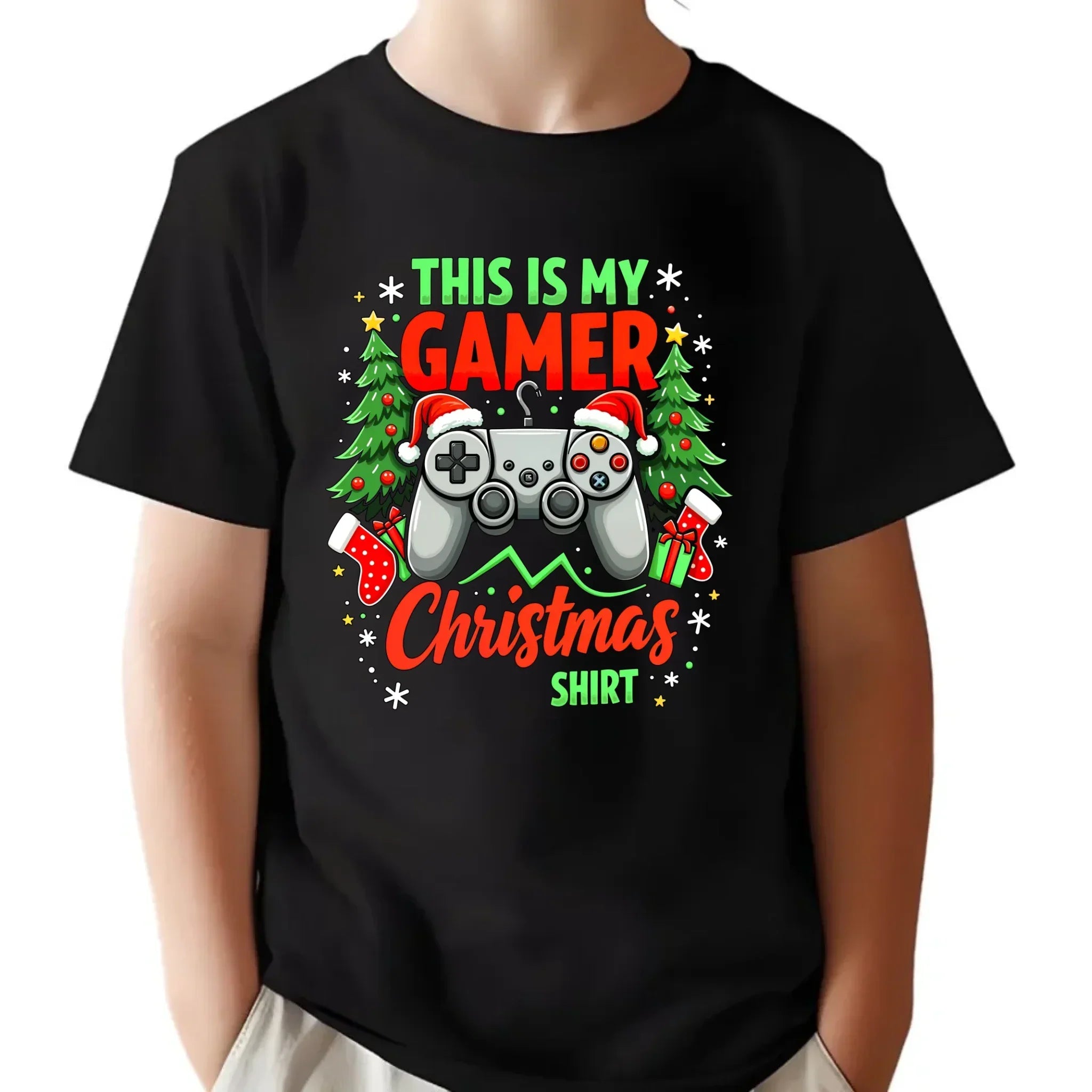 Koszulka dziecięca świąteczna - prezent dla gracza - Gamer Christmas T-shirt BN135 - StoryCups.pl