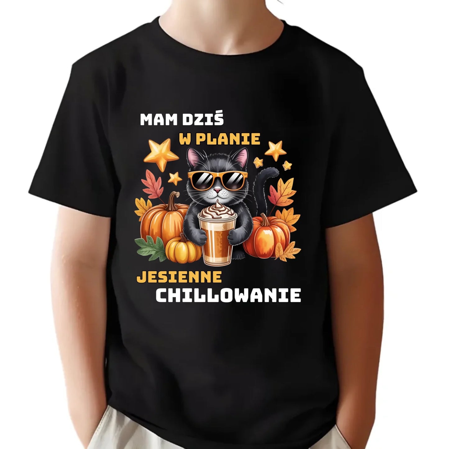 Koszulka dziecięca jesienna - Mam dziś w planie jesienne chillowanie JS34
