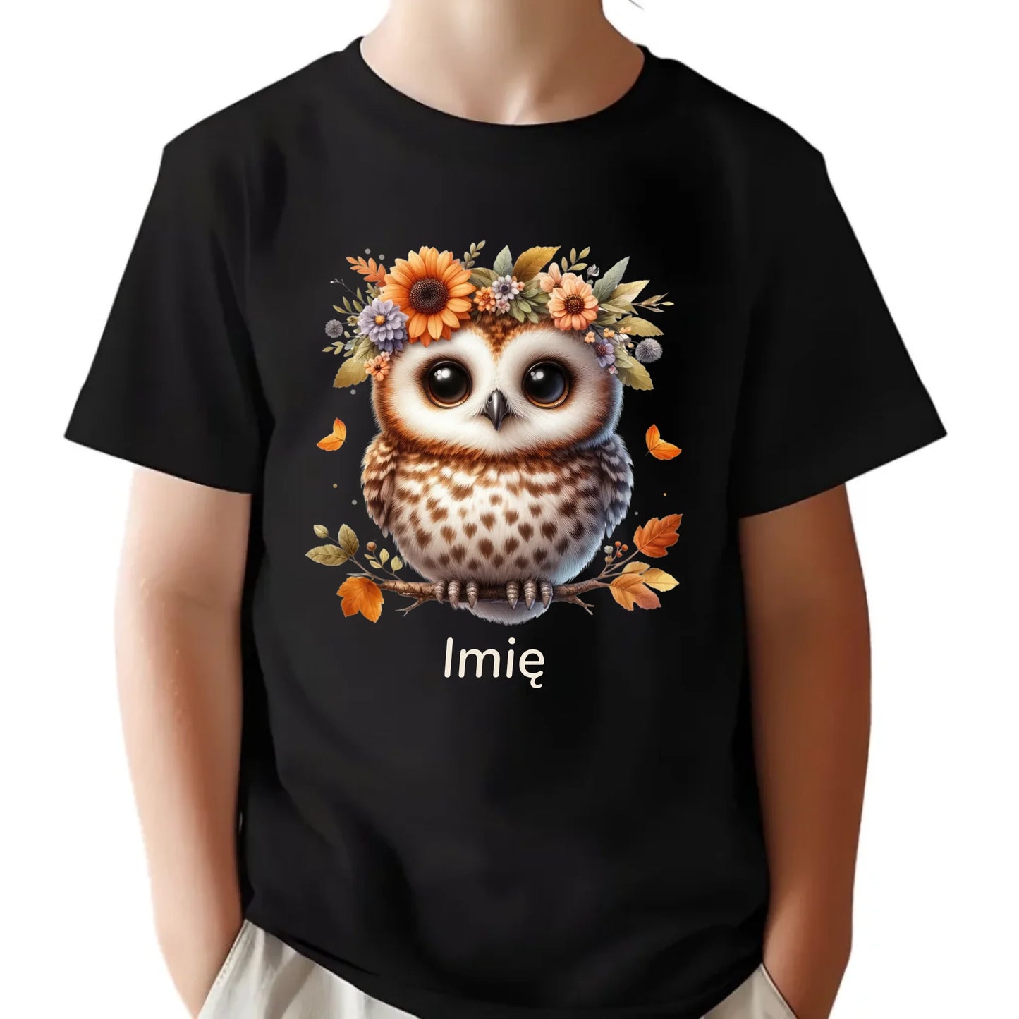 Koszulka dziecięca jesienna - Sowa w kwiatach JS32