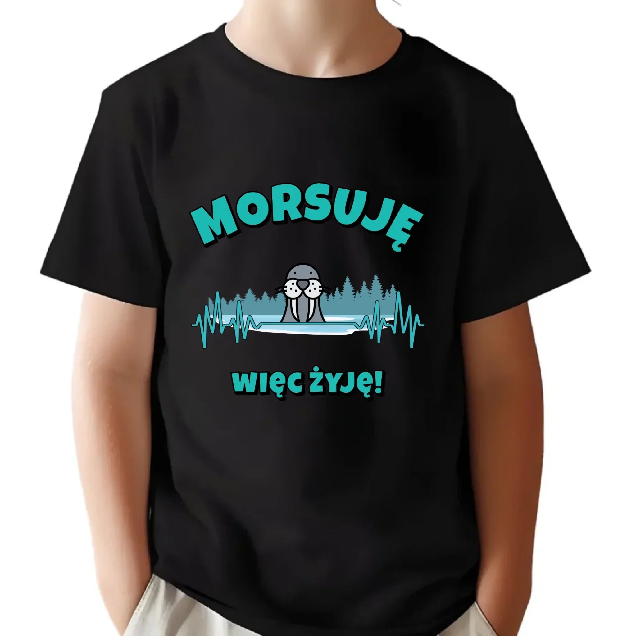 Koszulka dziecięca - prezent dla morsa - Morsuję więc żyję - Mors HM02 - StoryCups.pl