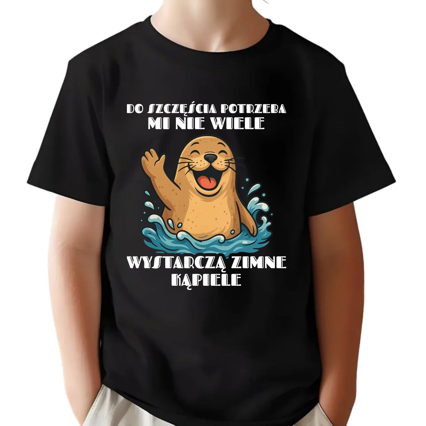 Koszulka dziecięca - prezent dla morsa - Do szczęścia potrzeba mi nie wiele HM06 - StoryCups.pl