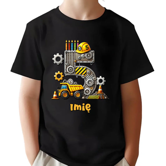 Koszulka dziecięca urodzinowa - prezent na 5 urodziny dla chłopca - Wywrotka - personalizowana U39 - StoryCups.pl