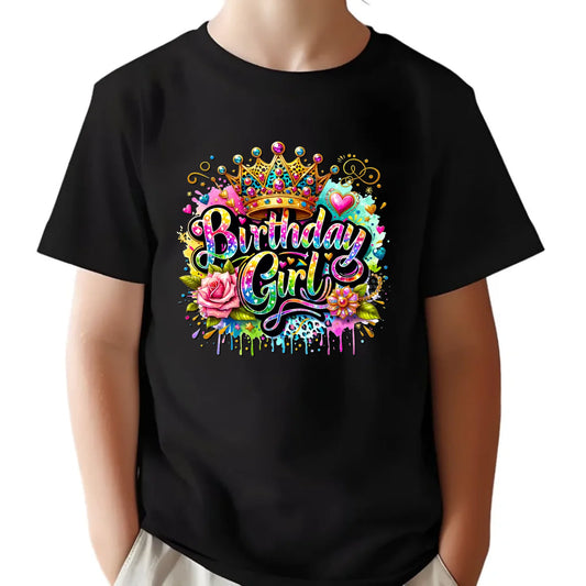 Koszulka dziecięca urodzinowa - prezent na urodziny dla dziewczynki - Birthday Girl U34