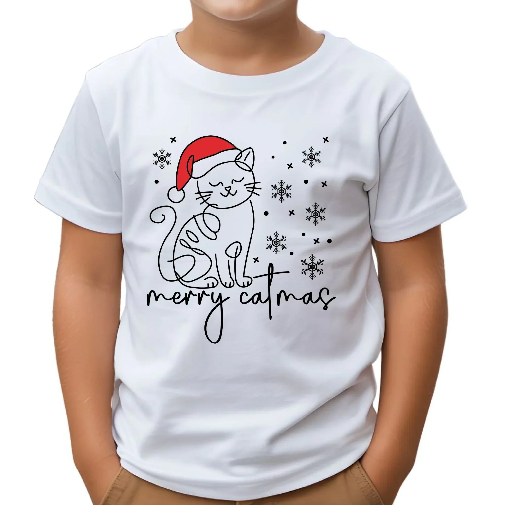 Koszulka dziecięca świąteczna - Kot Merry catmas BN151 - StoryCups.pl