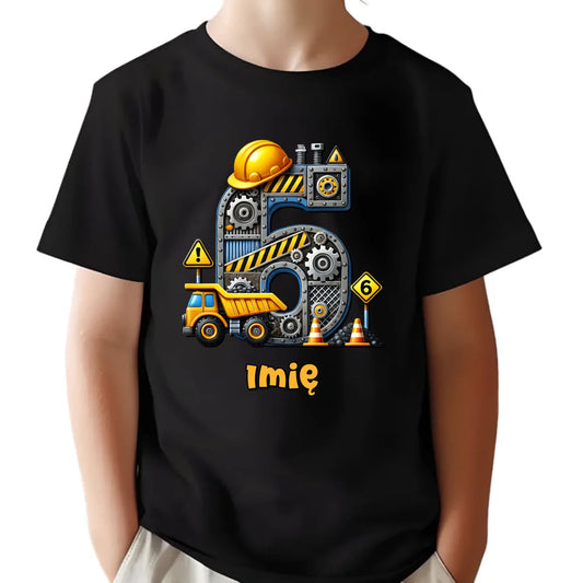 Koszulka dziecięca urodzinowa - prezent na 6 urodziny dla chłopca - Wywrotka - personalizowana U40 - StoryCups.pl