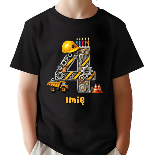 Koszulka dziecięca urodzinowa - prezent na 4 urodziny dla chłopca - Wywrotka - personalizowana U38 - StoryCups.pl