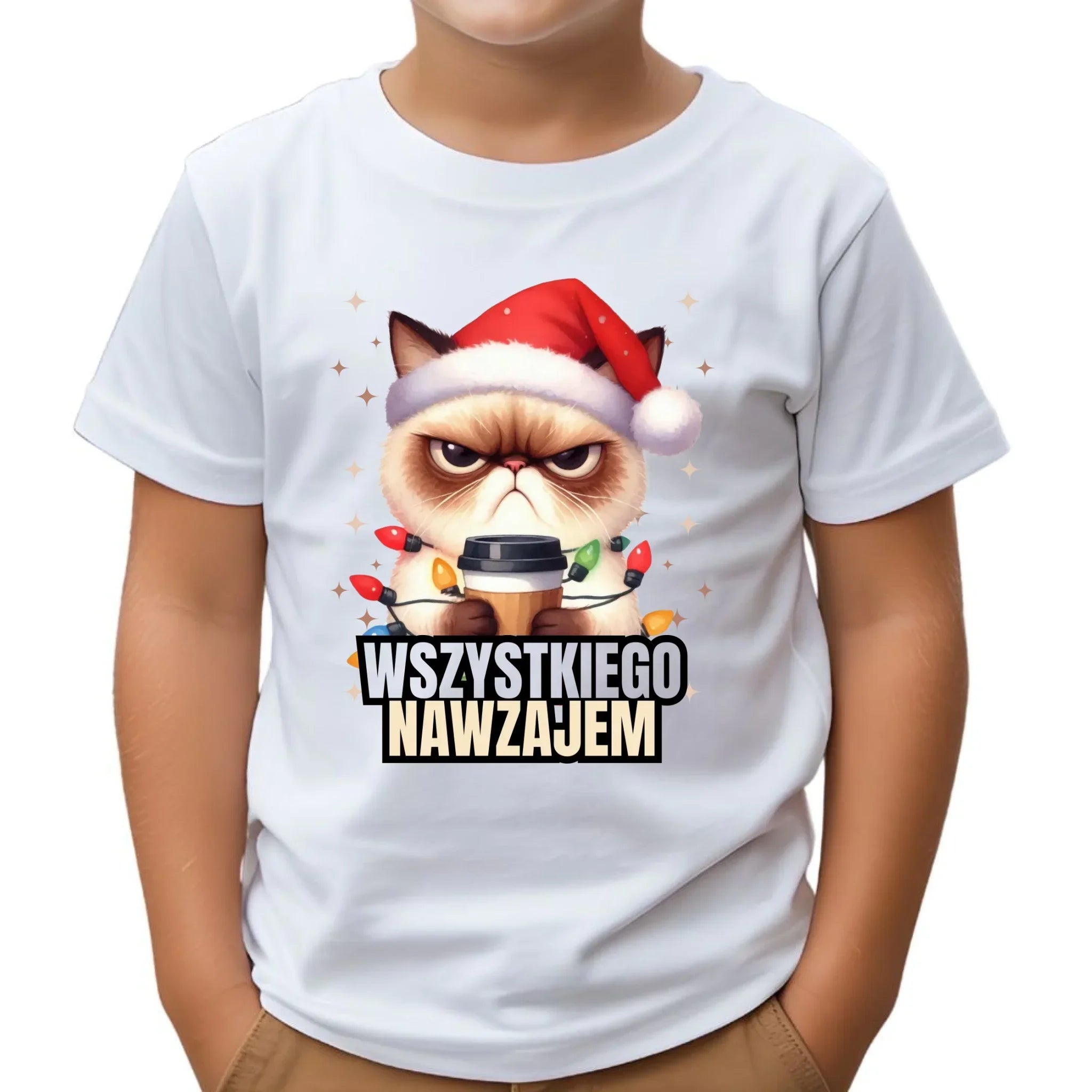 Koszulka dziecięca świąteczna - Grumpy Cat Wszystkiego nawzajem BN33 - StoryCups.pl