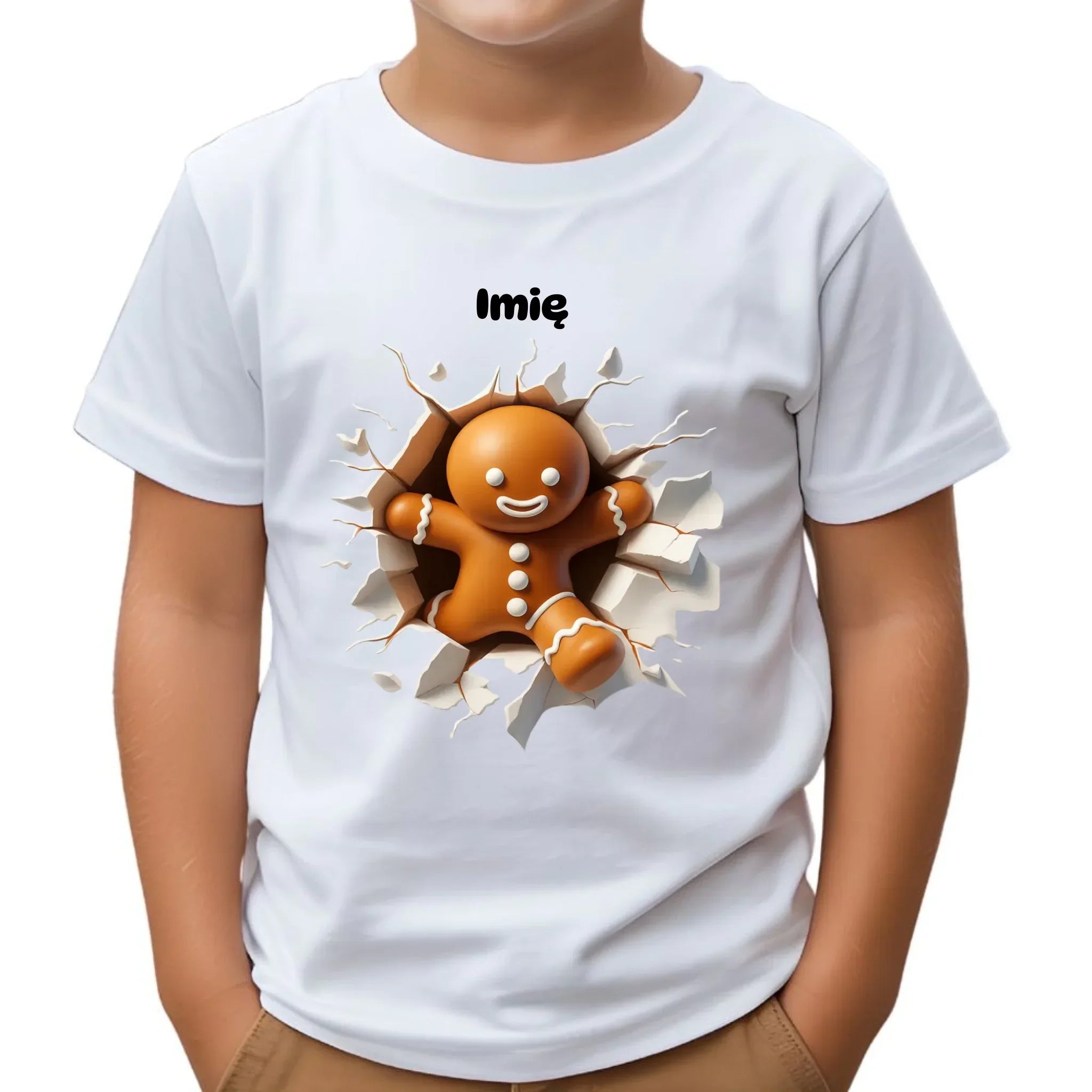 Koszulka dziecięca świąteczna - Pierniczek 3D - personalizowana BN81 - StoryCups.pl
