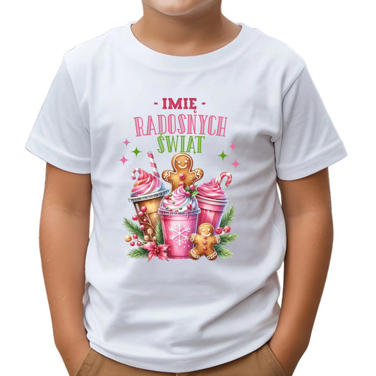 Koszulka dziecięca świąteczna - Radosnych Świąt - personalizowana BN58