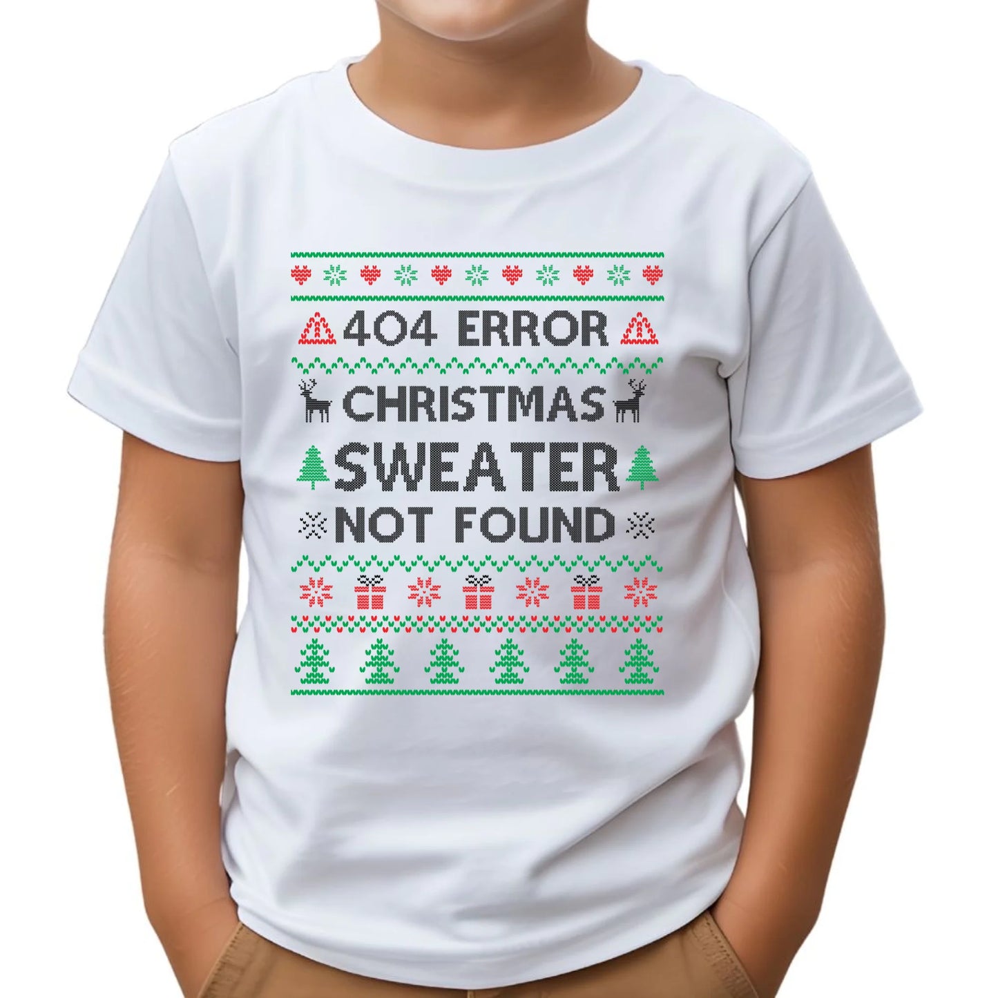 Koszulka dziecięca świąteczna - Error 404 Christmas sweater not found BN107