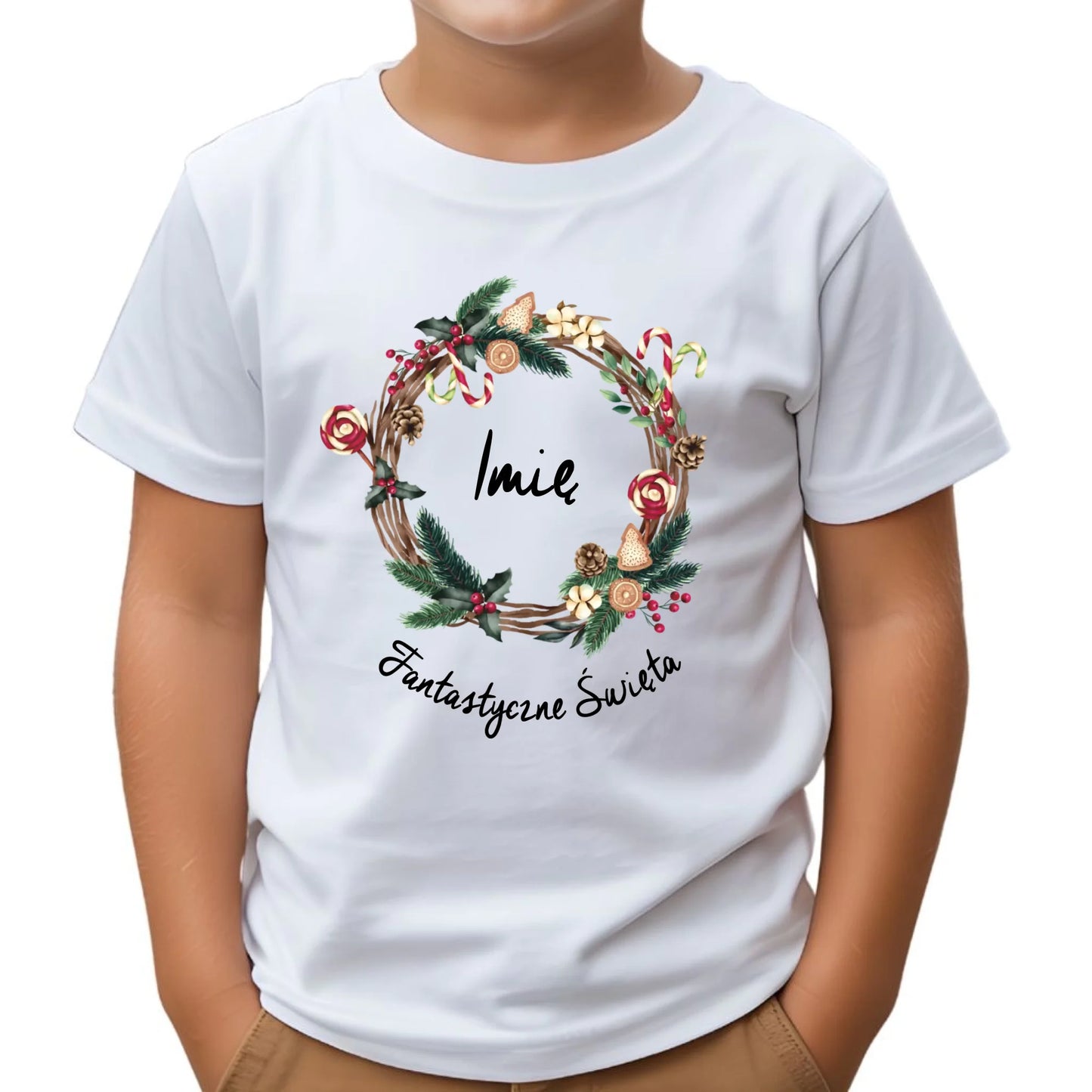 Koszulka dziecięca świąteczna - Fantastyczne Święta - personalizowana BN14