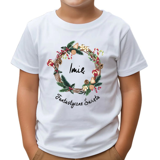 Koszulka dziecięca świąteczna - Fantastyczne Święta - personalizowana BN14