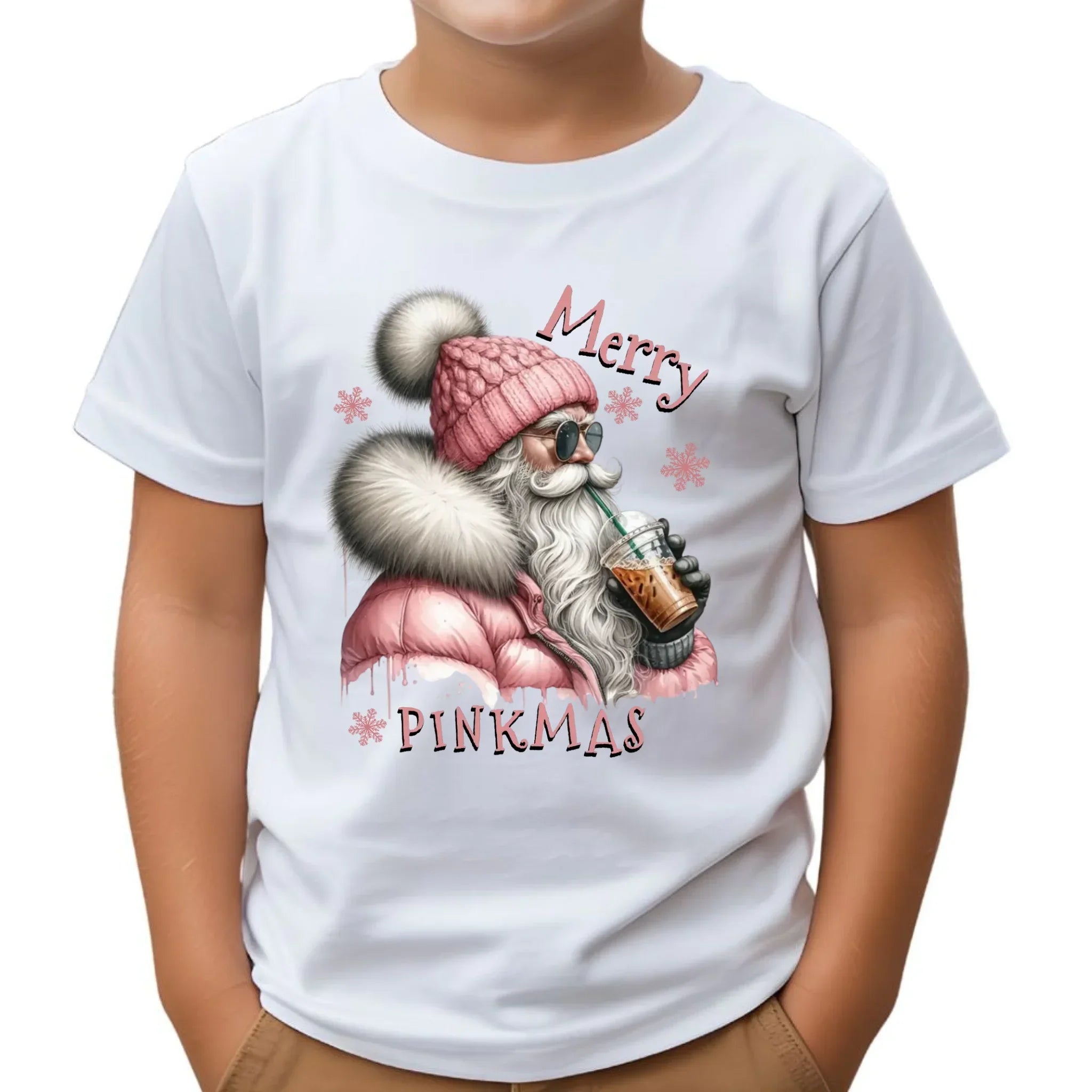 Koszulka dziecięca świąteczna dla dziewczynki - Różowe Święta - Merry Pinkmas BN117 - StoryCups.pl