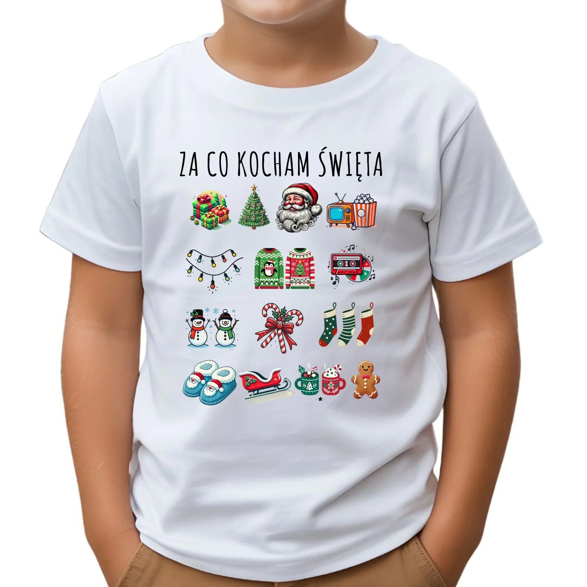 Koszulka dziecięca świąteczna - Za co kocham święta BN130 - StoryCups.pl