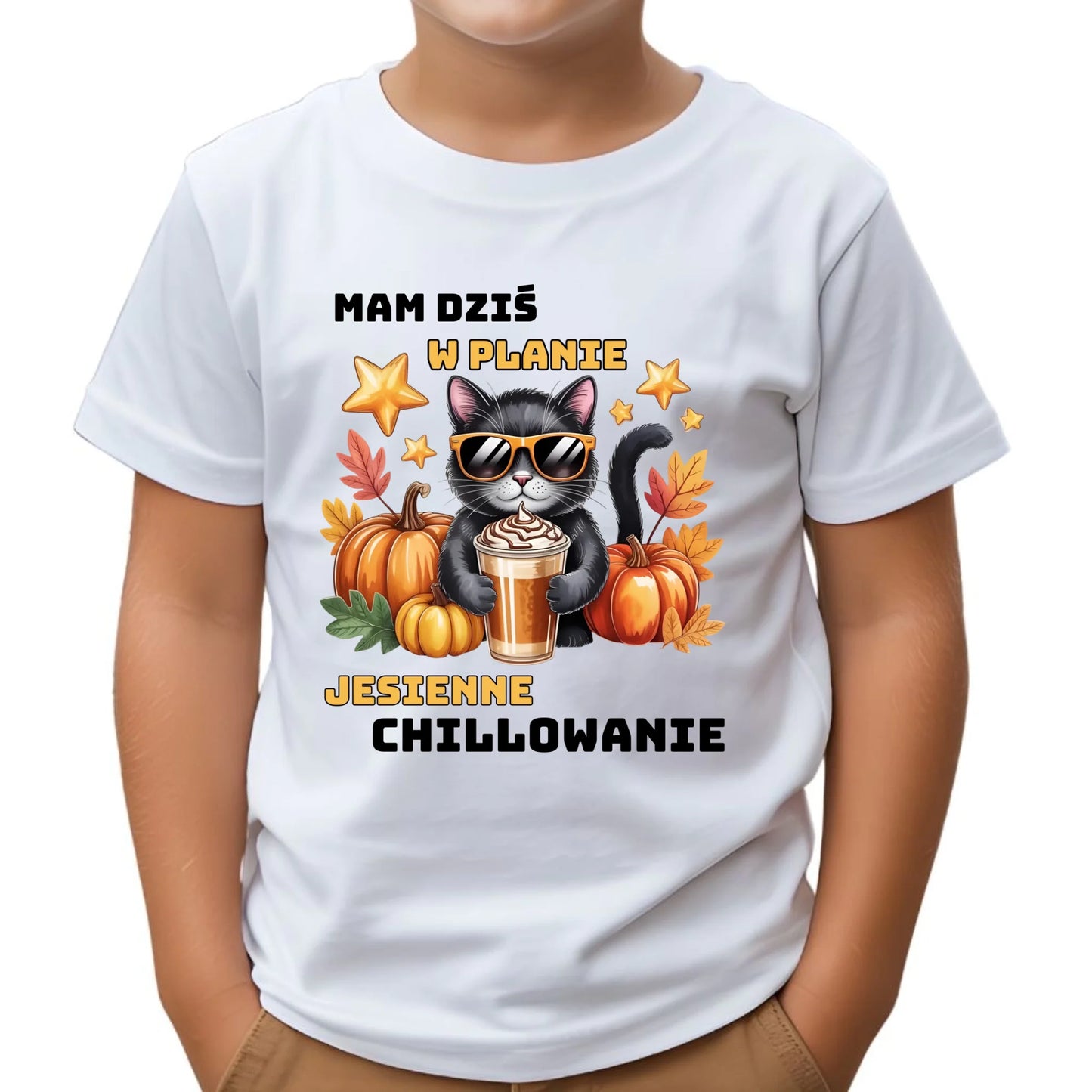 Koszulka dziecięca jesienna - Mam dziś w planie jesienne chillowanie JS34