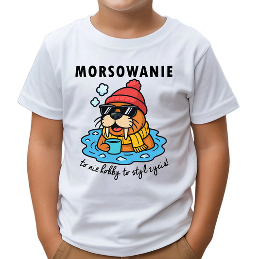 Koszulka dziecięca - prezent dla morsa - Morsowanie to styl życia HM10