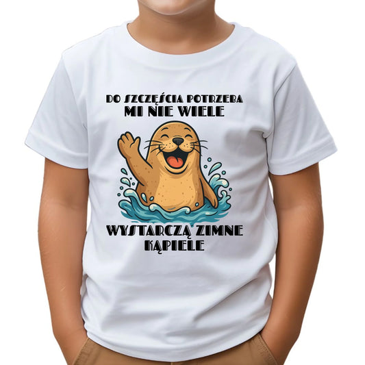 Koszulka dziecięca - prezent dla morsa - Do szczęścia potrzeba mi nie wiele HM06 - StoryCups.pl