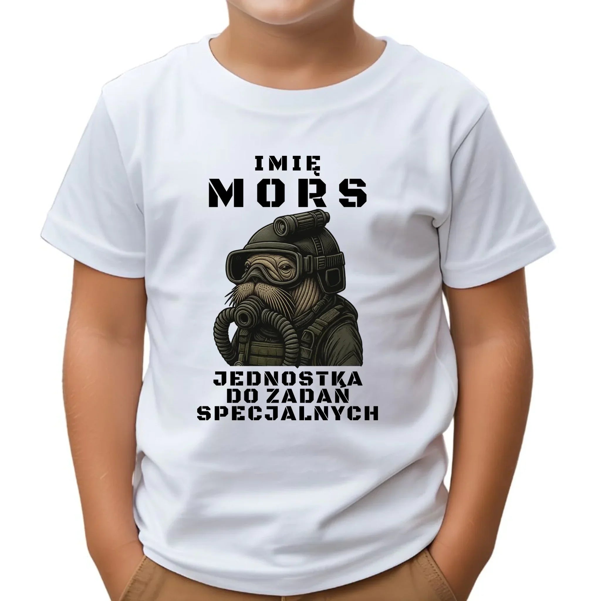 Koszulka dziecięca - prezent dla morsa - Mors do zadań specjalnych - personalizowana HM07 - StoryCups.pl