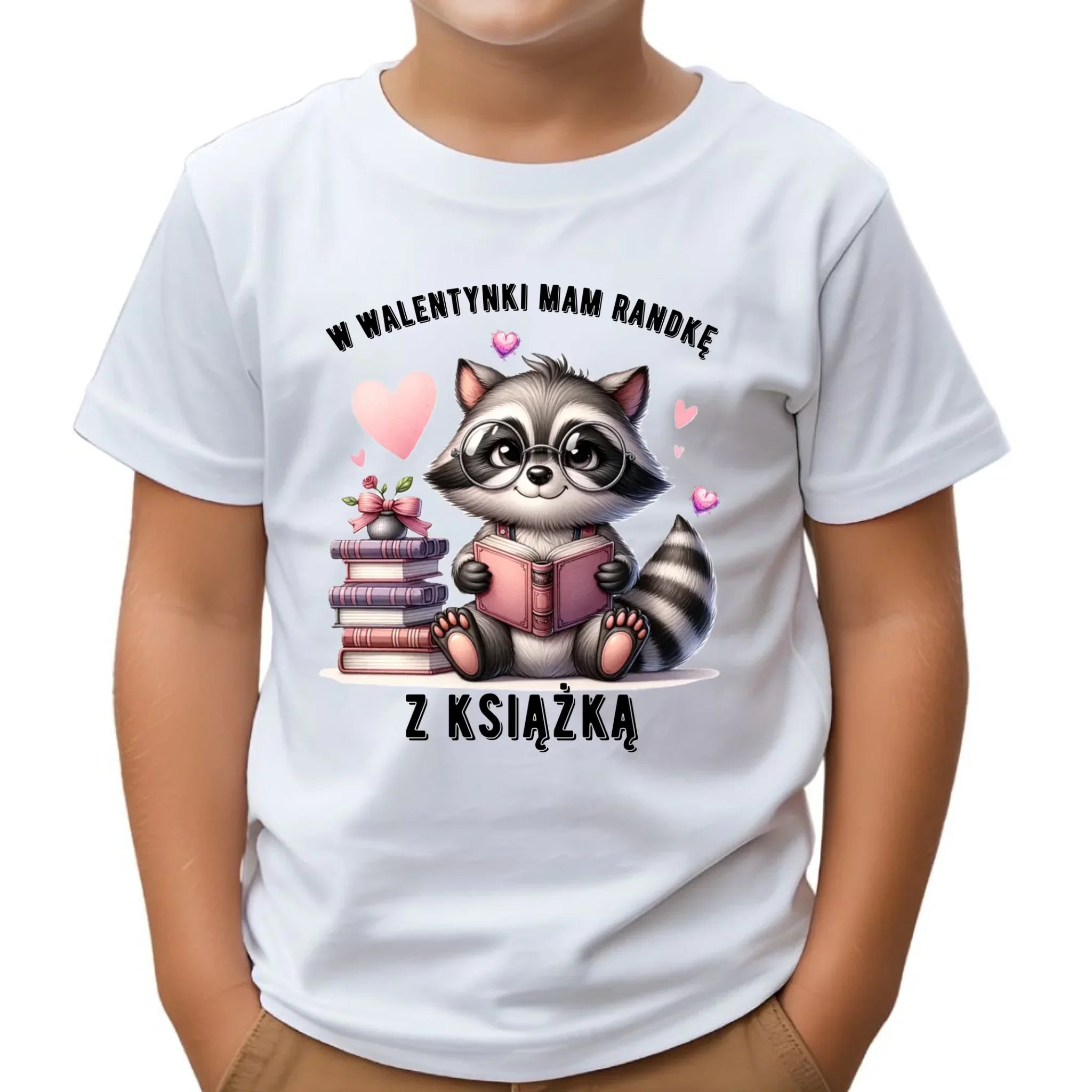 Koszulka dziecięca na Walentynki dla mola książkowego – Mam randkę z książką W20 - StoryCups.pl