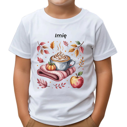 Koszulka dziecięca jesienna - Przytulna jesień - personalizowana JS29