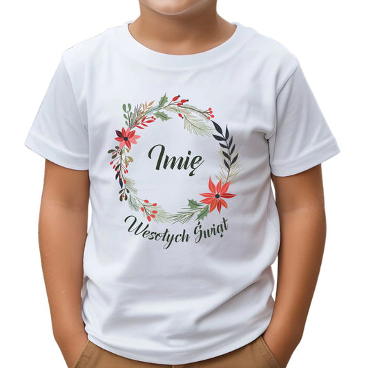 Koszulka dziecięca świąteczna - Wesołych Świąt - personalizowana BN19