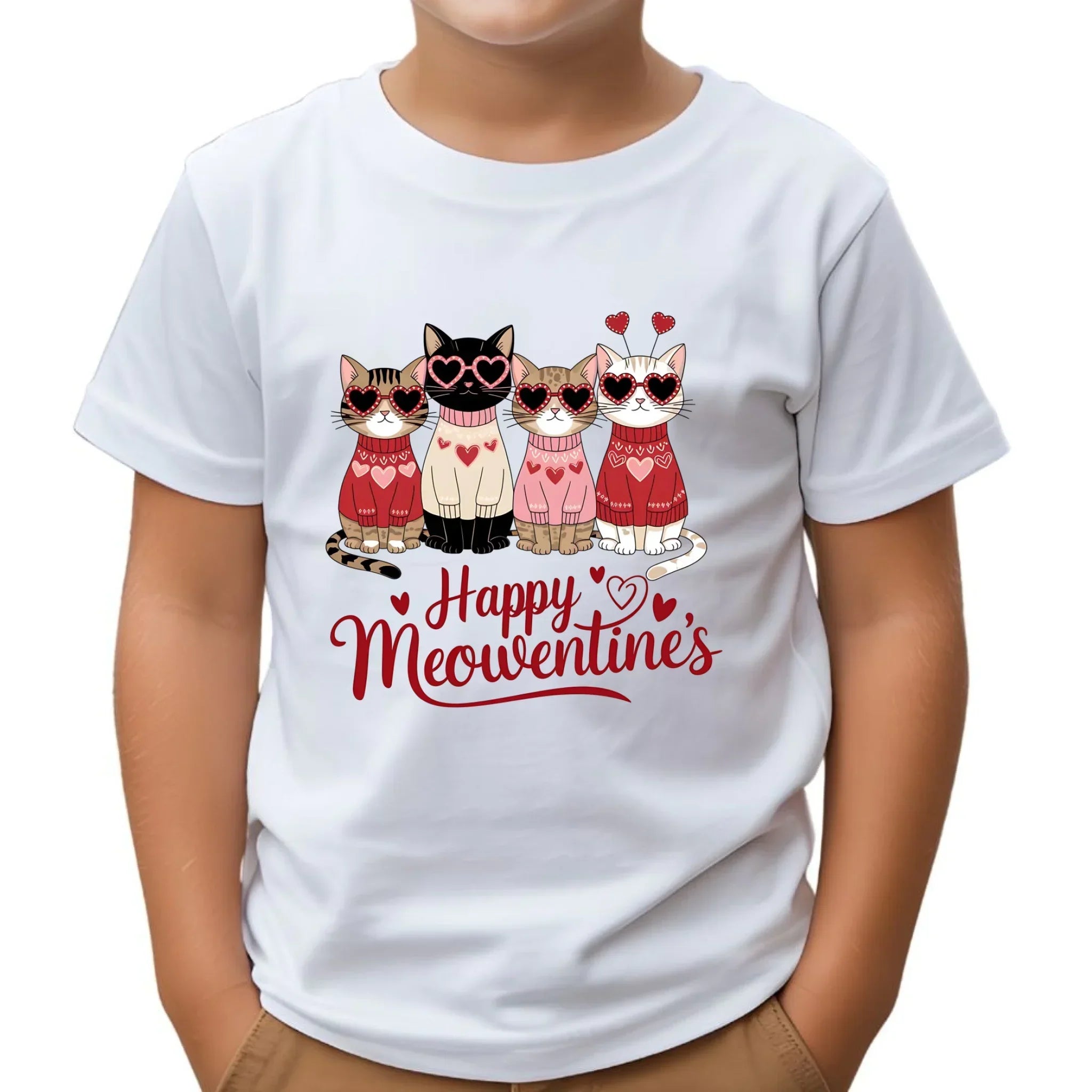 Koszulka dziecięca na Walentynki dla kociary - Happy Meowentine's W25 - StoryCups.pl