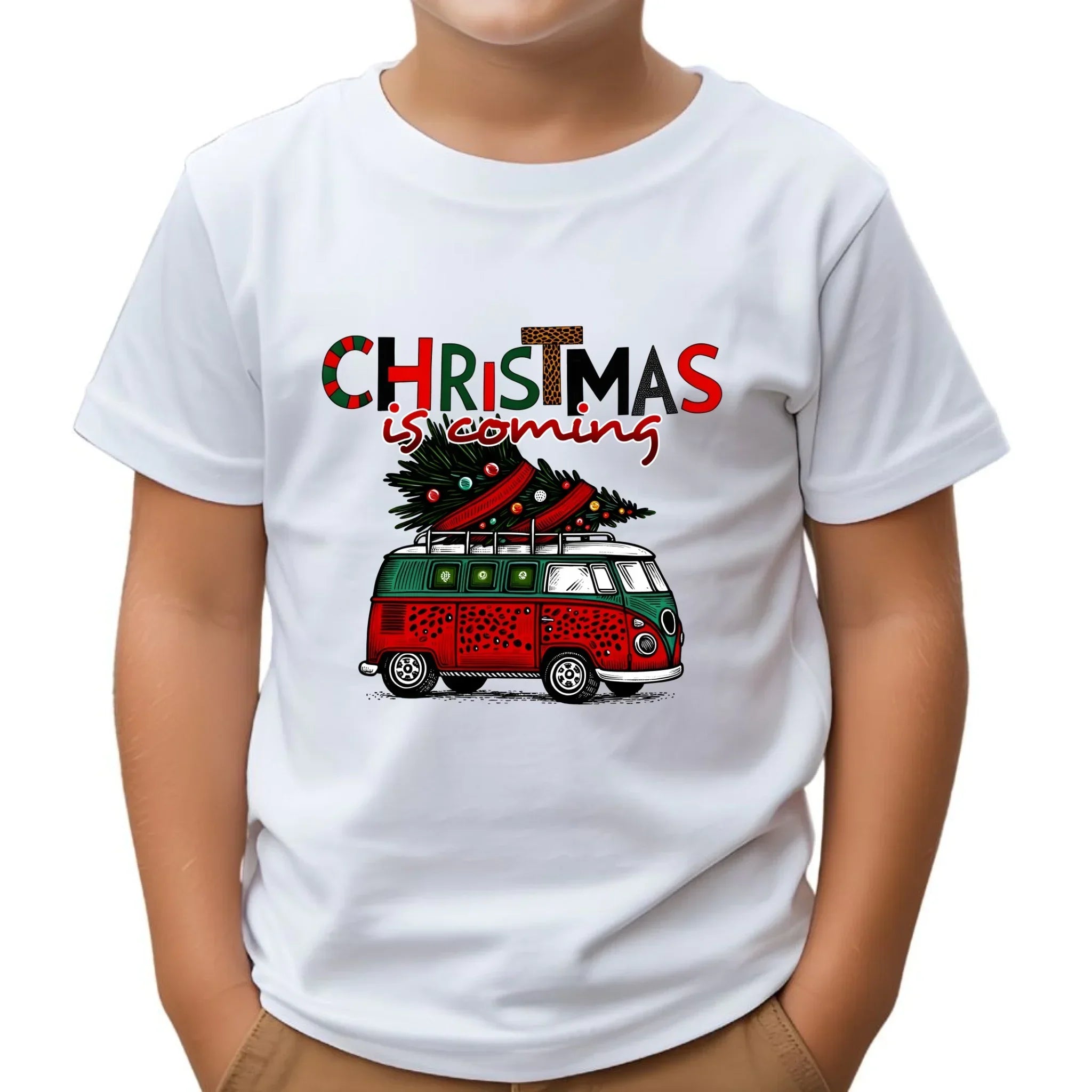 Koszulka dziecięca świąteczna - Kamper Christmas is coming BN42 - StoryCups.pl