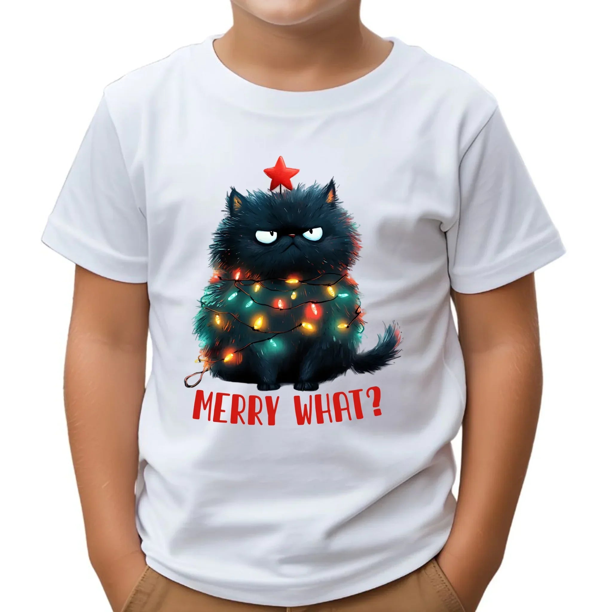 Koszulka dziecięca świąteczna - Grumpy Cat Merry what? BN37 - StoryCups.pl