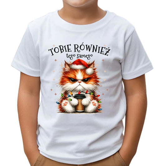 Koszulka dziecięca świąteczna - Grumpy Cat Tobie również tego samego BN32