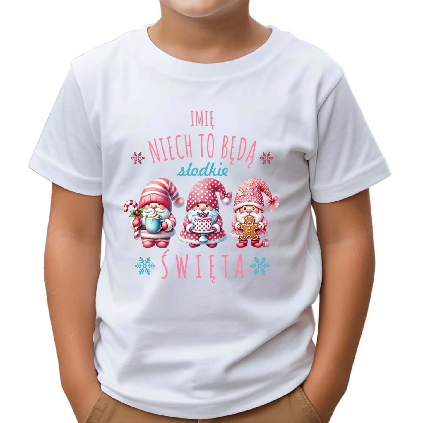 Koszulka dziecięca świąteczna - Skrzaty Słodkie Święta - personalizowana BN57