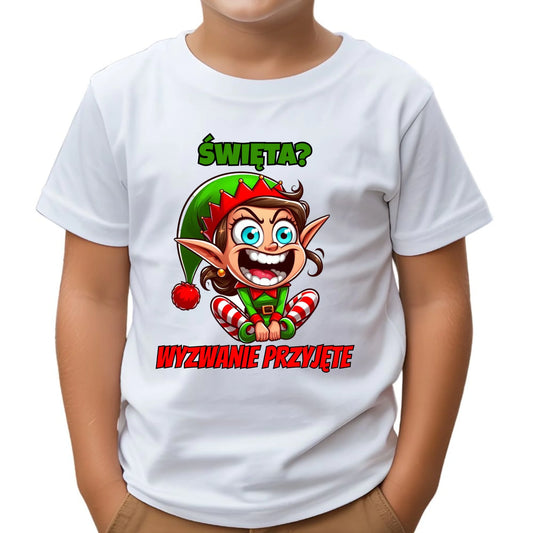 Koszulka dziecięca świąteczna - Skrzat Wyzwanie przyjęte BN100