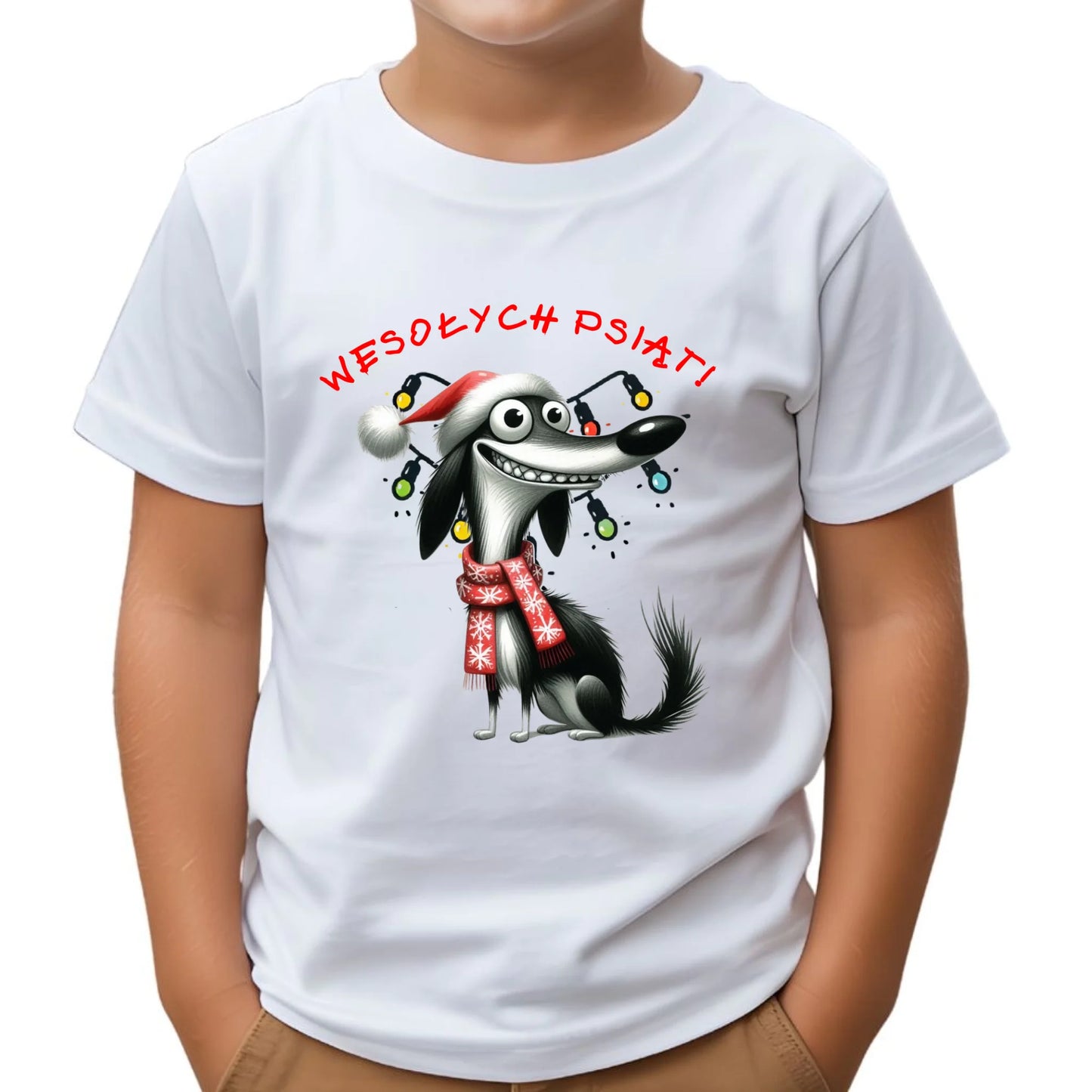 Koszulka dziecięca świąteczna - Pies Wesołych psiąt BN140