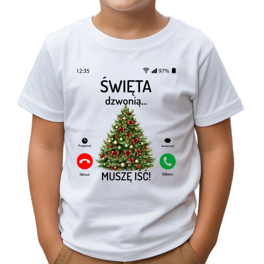 Koszulka dziecięca świąteczna - Choinka Święta dzwonią muszę iść BN124