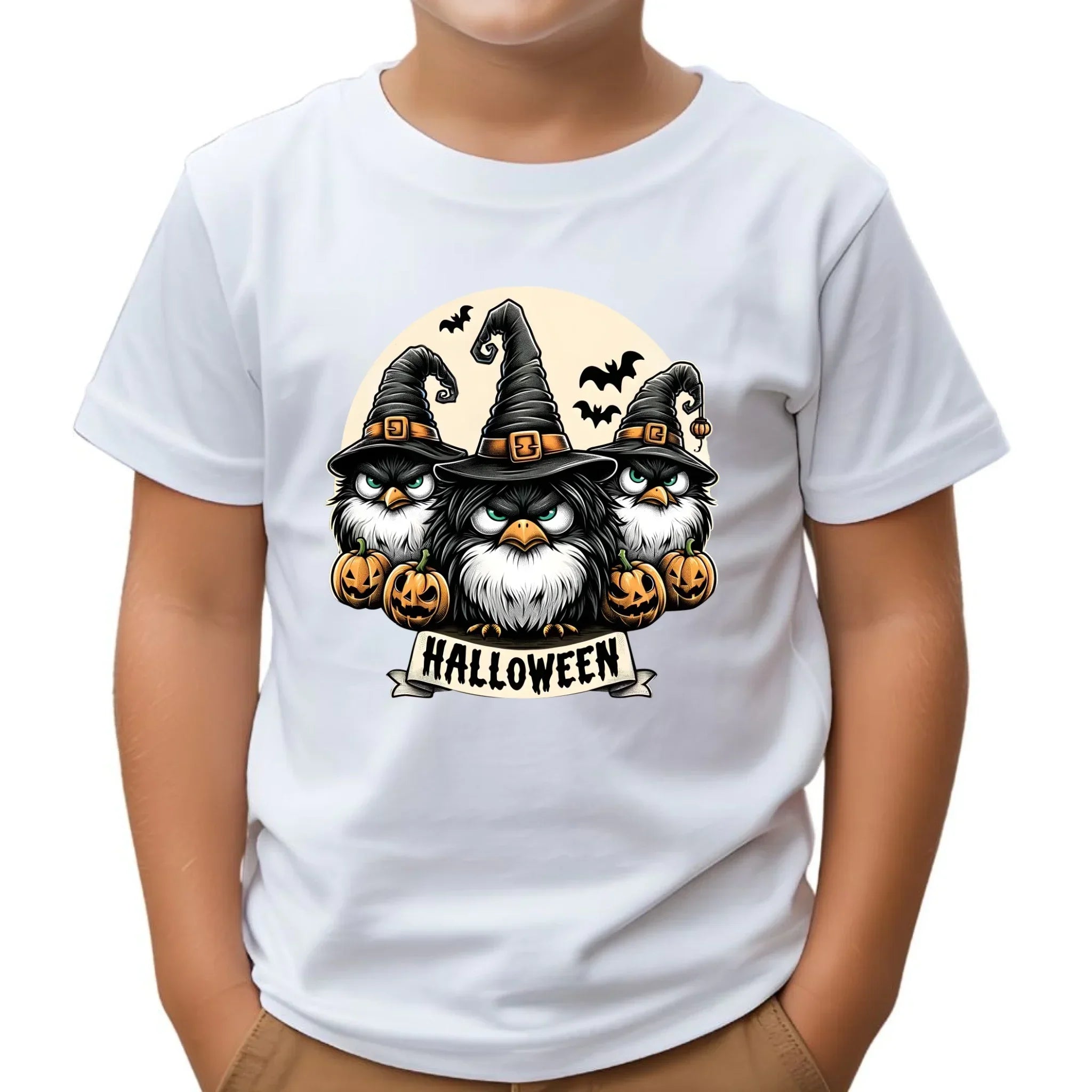 Koszulka dziecięca na Halloween - Upiorne sowy wiedźmy HL15 - StoryCups.pl