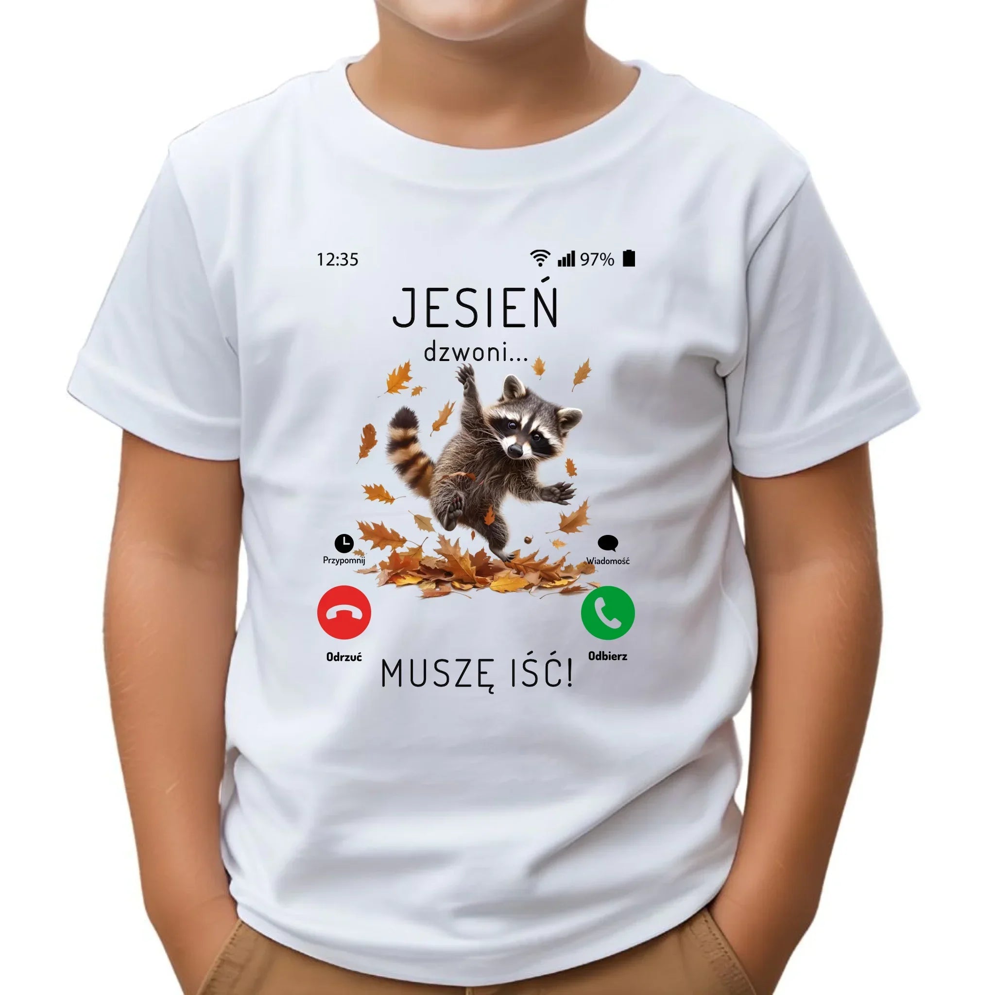 Koszulka dziecięca jesienna - Jesień dzwoni muszę iść JS18 - StoryCups.pl