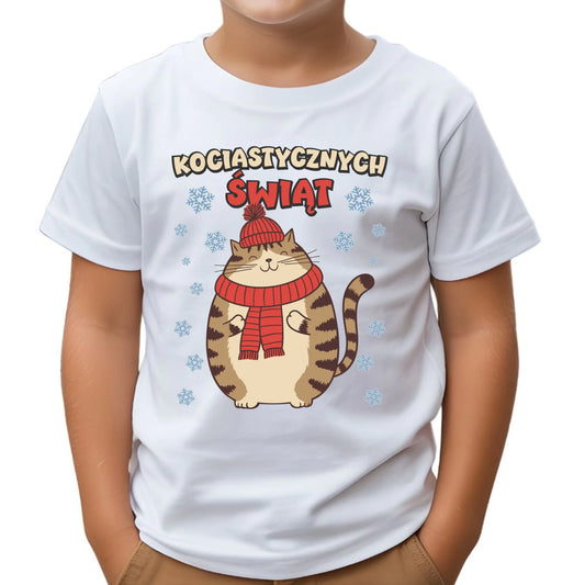 Koszulka dziecięca świąteczna - prezent na święta - Kociastycznych świąt BN154