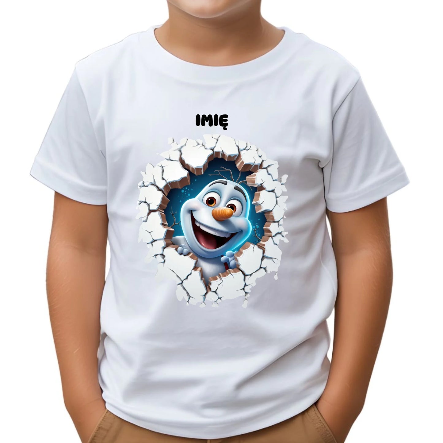 Koszulka dziecięca świąteczna - Bałwan 3D - personalizowana BN84