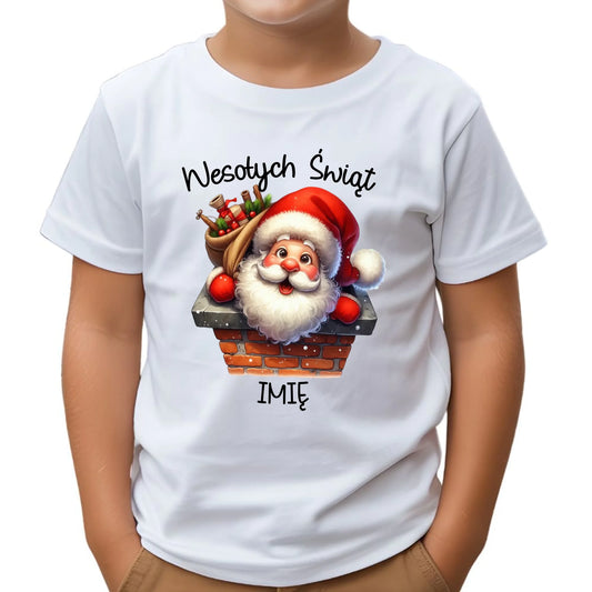 Koszulka dziecięca świąteczna - prezent na Mikołajki Mikołaj - personalizowana BN08