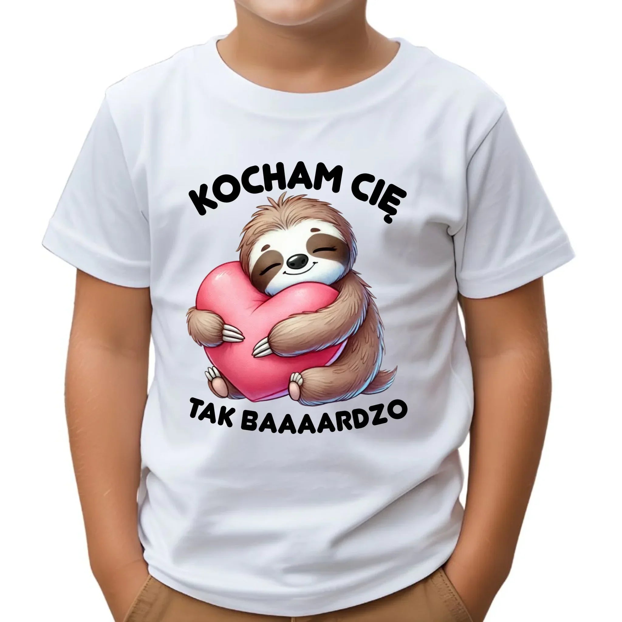 Koszulka dziecięca - Leniwiec Kocham Cię tak baaaardzo W16 - StoryCups.pl