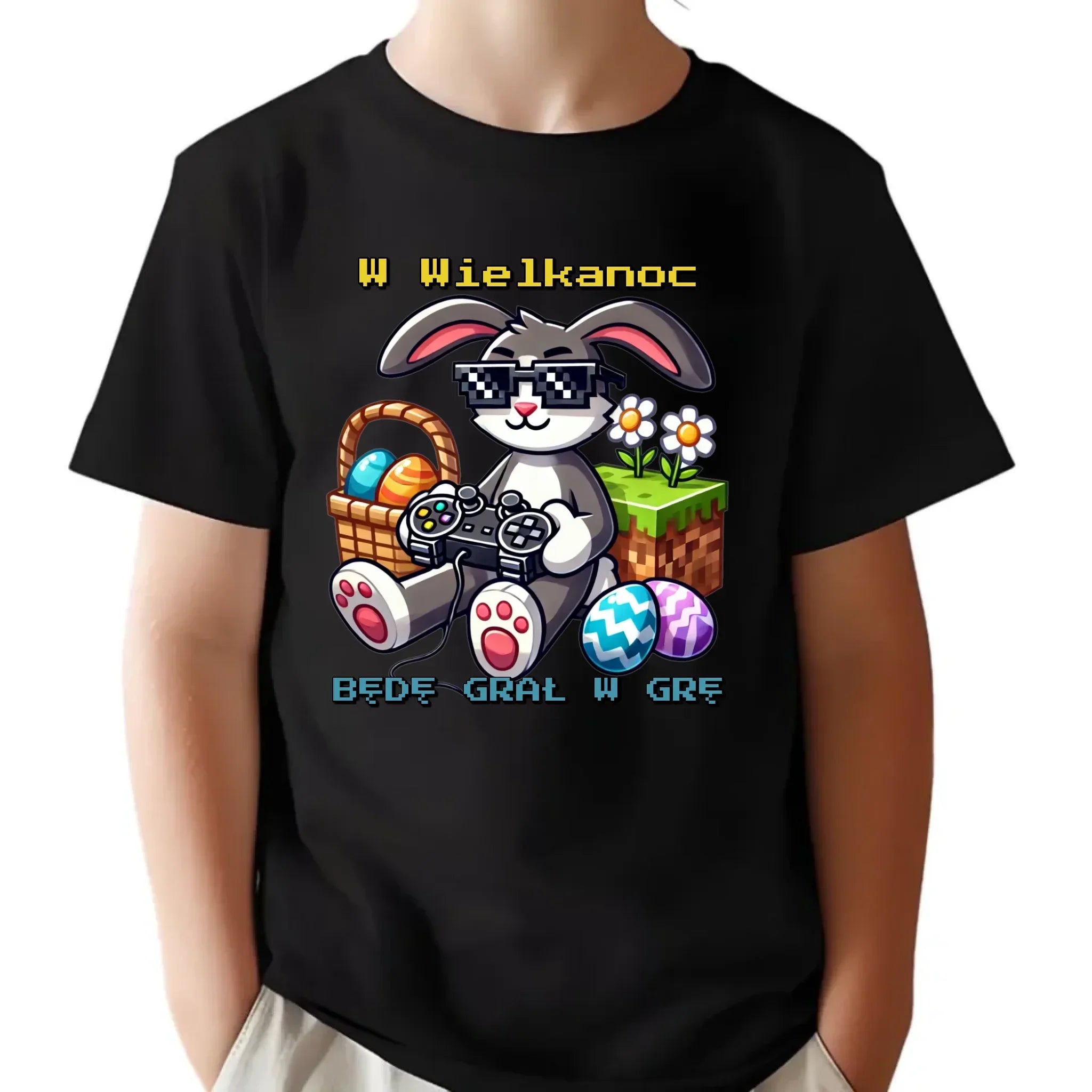 Zajączek Minecraft | Koszulka dla dziecka na Wielkanoc WN22 - StoryCups.pl