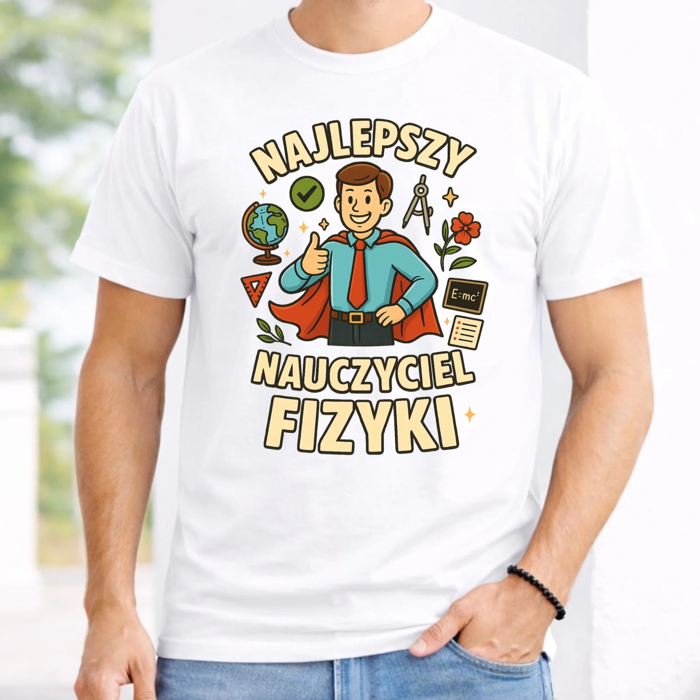 Koszulka męska dla nauczyciela - Najlepszy nauczyciel fizyki N22