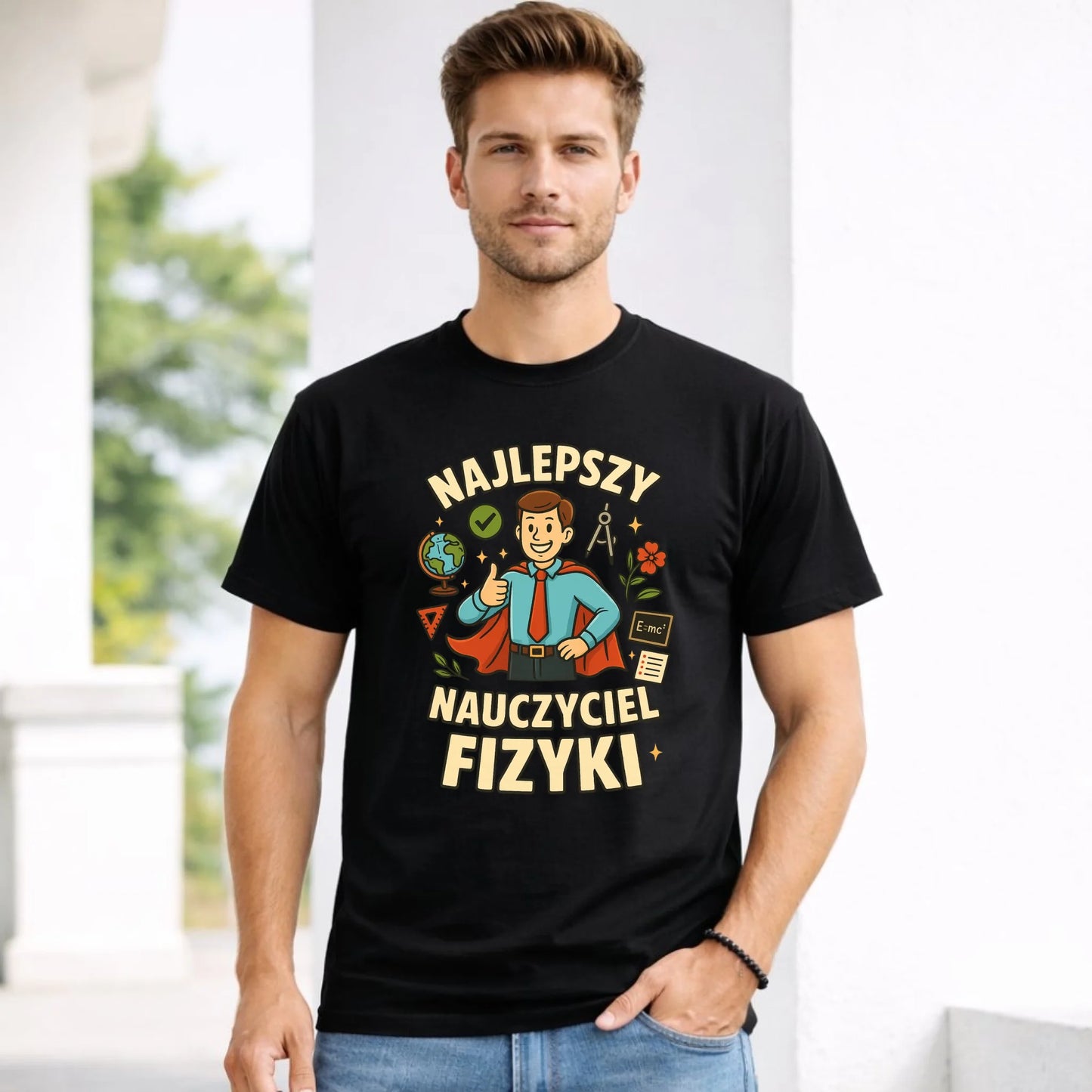 Koszulka męska dla nauczyciela - Najlepszy nauczyciel fizyki N22