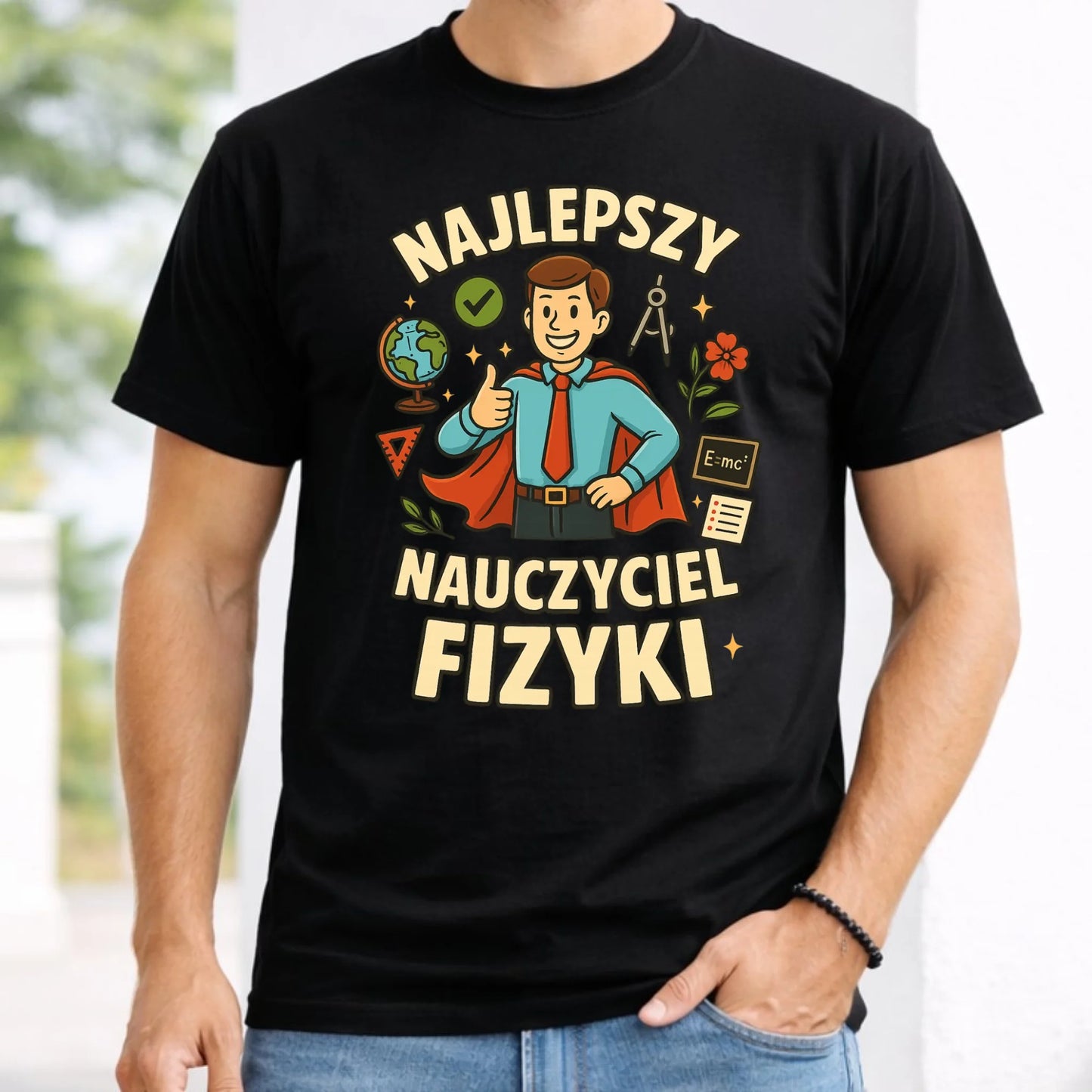 Koszulka męska dla nauczyciela - Najlepszy nauczyciel fizyki N22